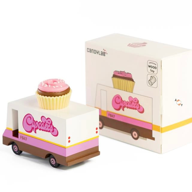 Candylab Toys Candycar Candylab “Cupcake Van” | Rosa Cupcake-Holzauto