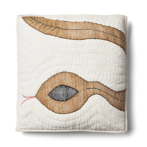 BONGUSTA Kissen „Snake Amber“ | Grafisches Schlangenmotiv | Bongusta