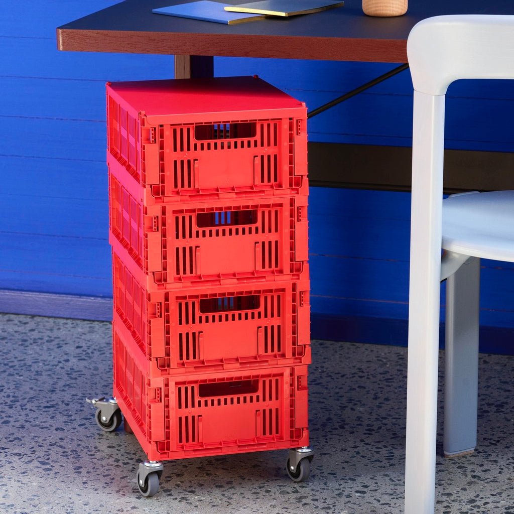 HAY Faltbox „Colour Crate Medium Red“ | Ordnungshelfer mit Farbe | HAY