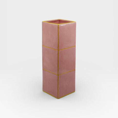 Table Machine Vase “Triple Tile” Pink & Yellow | Skulpturales Design | Table Machine