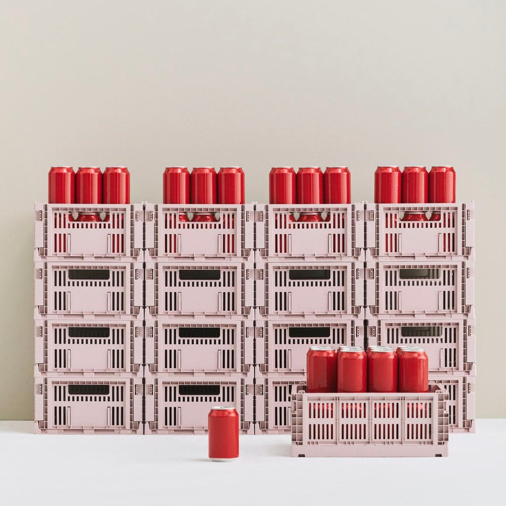 HAY Faltbox „Colour Crate Medium Blush“ | Klappbar & farbenfroh | HAY