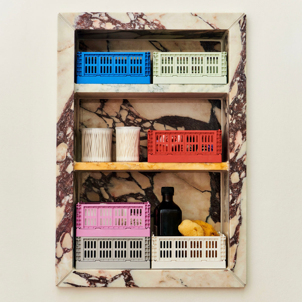 HAY Faltbox „Colour Crate Mini Dark Mint“ | 2er-Set in dunklem Mint | HAY
