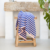 BONGUSTA Badelaken BONGUSTA “Naram Dazzling Blue & Rose” | 100x150 cm | Frische Farben