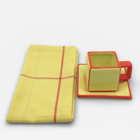 Table Machine Servietten “Tile” 6 Stk. Yellow & Orange | 6er-Set | Table Machine