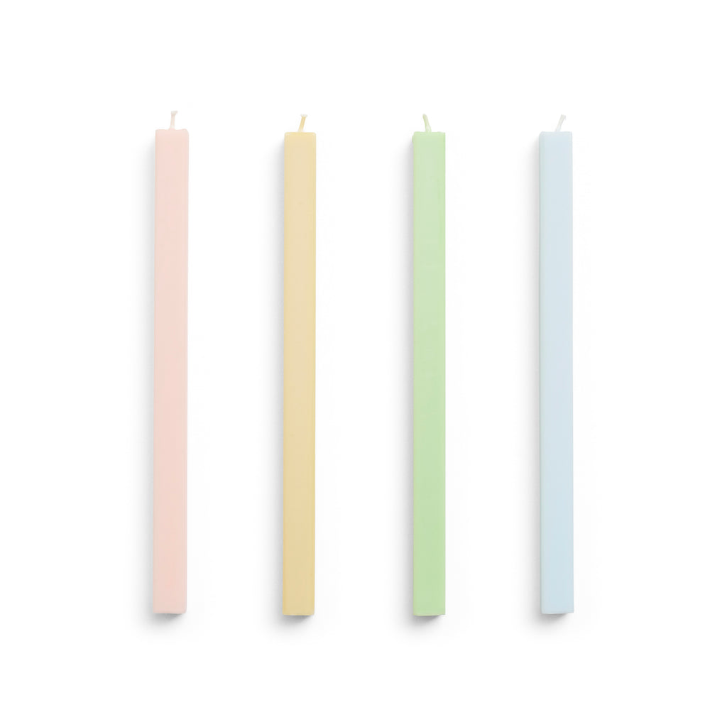 HAY Kerzen „Square Fresh“ | 4er-Set in klaren Farben | HAY