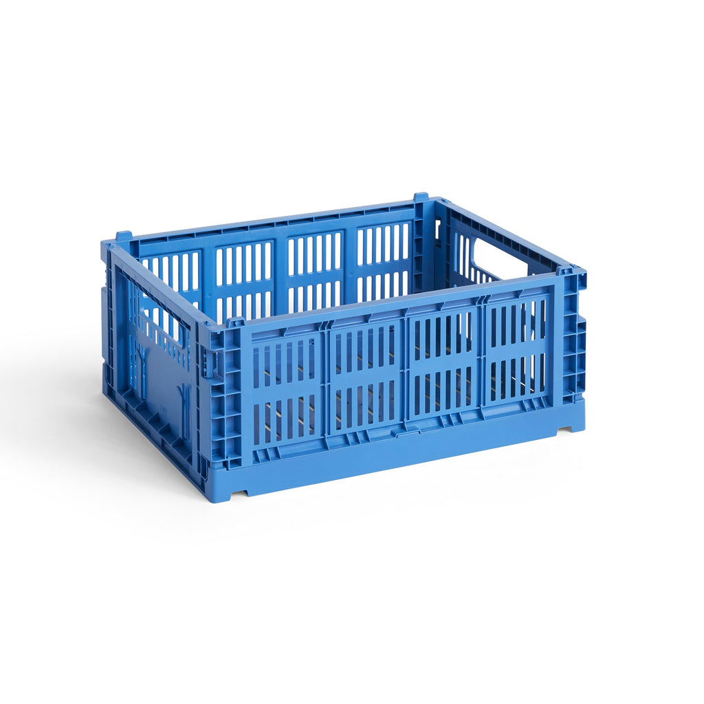 HAY Faltbox „Colour Crate Medium Electric Blue“ | Kräftig & funktional | HAY