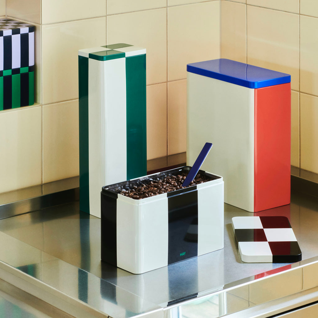HAY Dose „Tin Container Slim“ | Green & Off-White | HAY