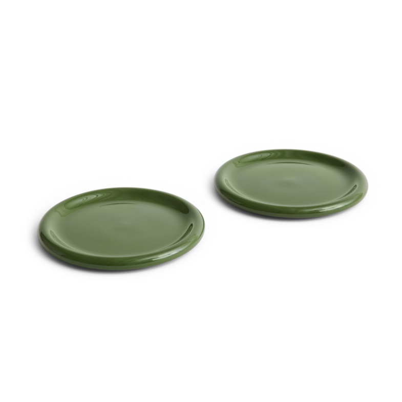 HAY Teller „Barro Plate Green 24 cm“ | 2er-Set mit Charakter | HAY