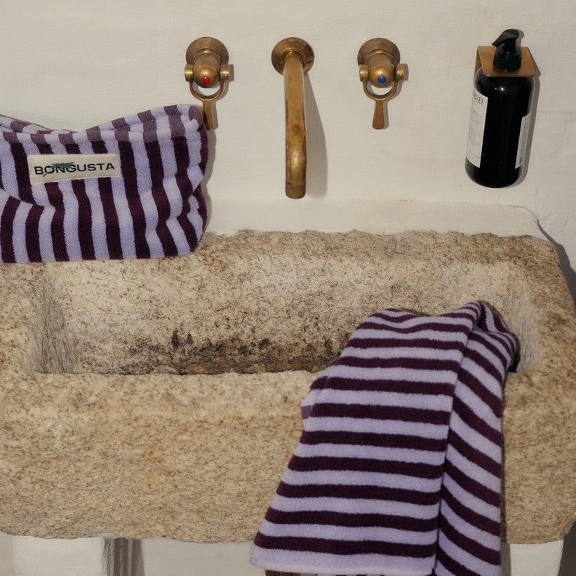 BONGUSTA Kulturbeutel „Naram Wine & Lavender“ | Warme Farbkombi | Bongusta