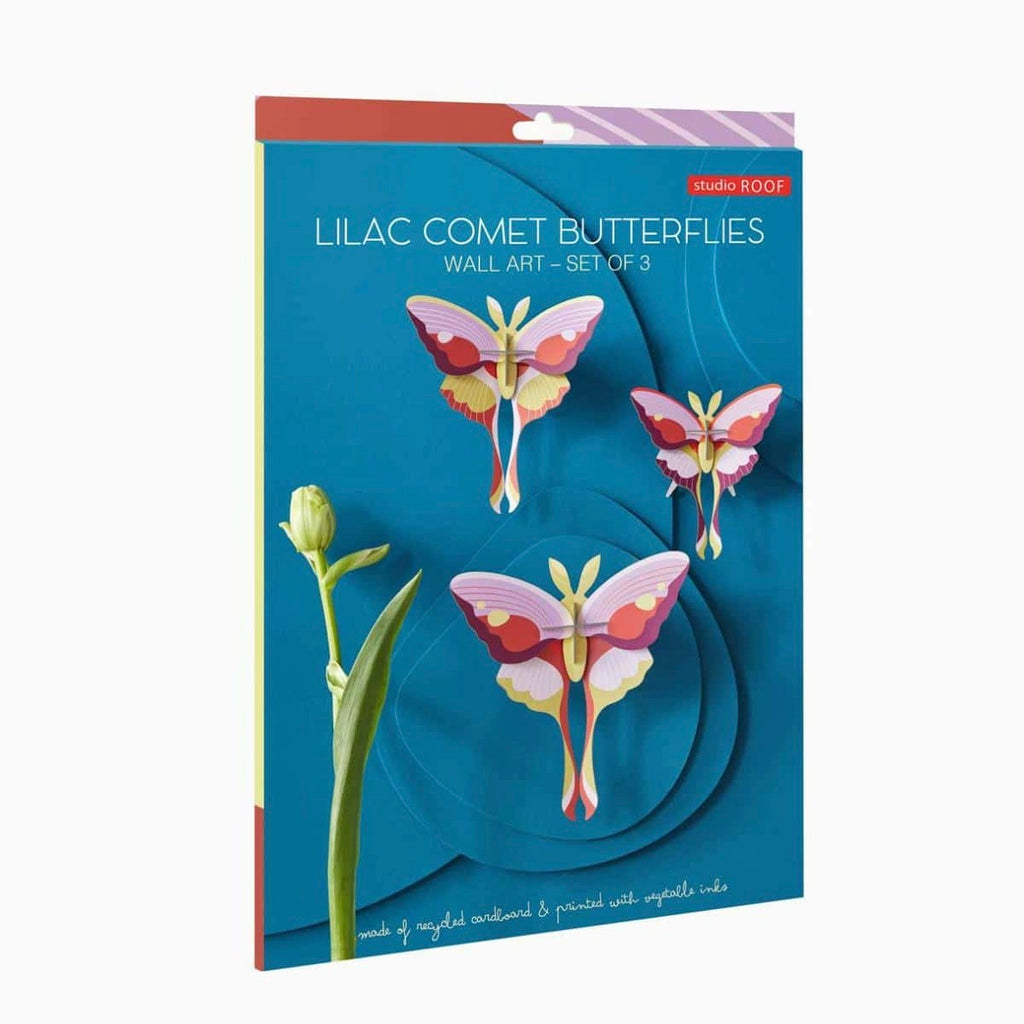 studio ROOF Wanddeko „Lilac Comet Butterflies (3er Set)“ Studio ROOF | Charmante Schmetterlingswand