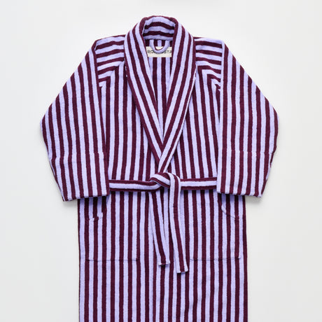 BONGUSTA Bademantel „Naram Wine & Lavender Blue L/XL“ | Zum Einkuscheln | Bongusta