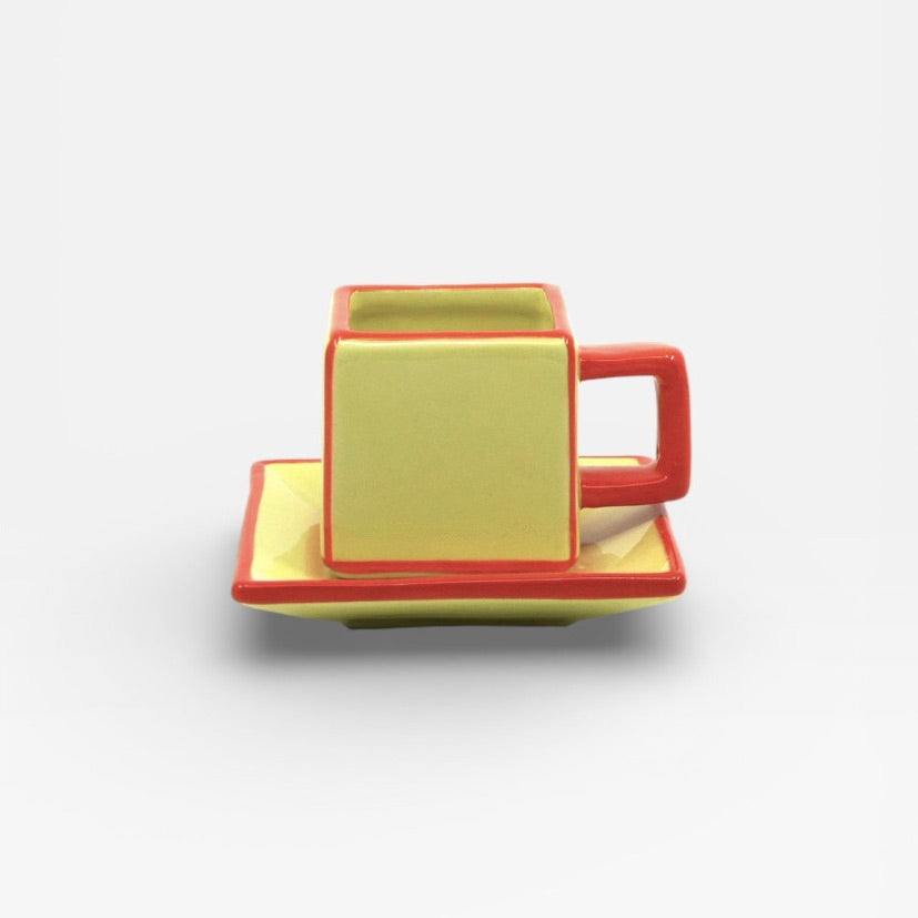 Table Machine Tassen “Coffee Cup Tile” 2 Stk. Yellow & Orange | 2er-Set | Table Machine