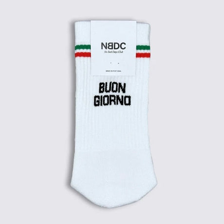 NO BAD DAYS CLUB Socken “Buon Giorno Italia” | Gute-Laune-Statement aus Italien | NO BAD DAYS CLUB
