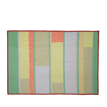 Hübsch Decke/Überwurf „Pavilion Block Coral Multifarben“ | 140 × 200 cm | Hübsch