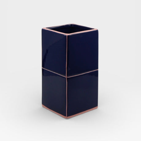 Table Machine Vase “Double Tile” Blue & Pink | Modernes Statement | Table Machine