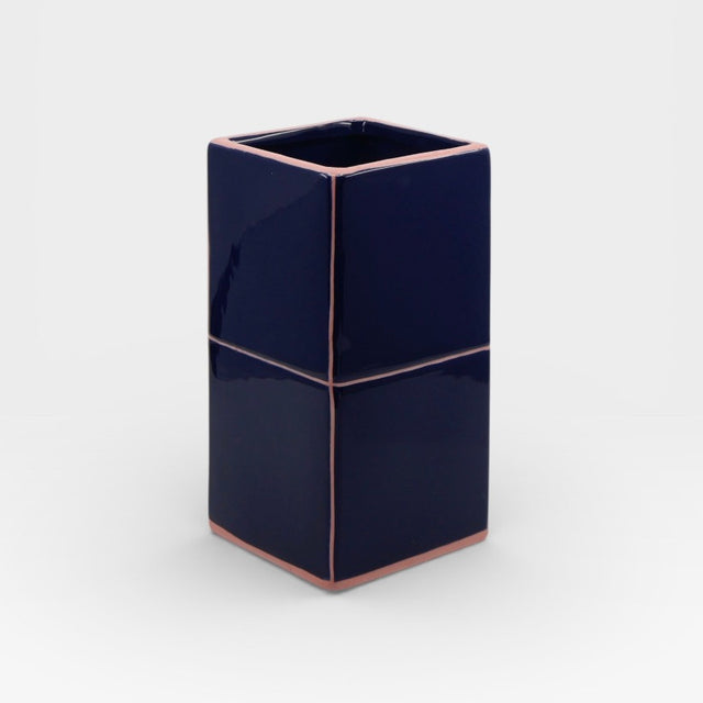 Table Machine Vase “Double Tile” Blue & Pink | Modernes Statement | Table Machine