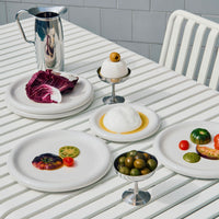 HAY Teller „Barro Plate Off-White 24 cm“ | 2er-Set aus Terracotta | HAY