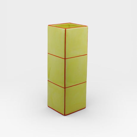 Table Machine Vase “Triple Tile” Yellow & Orange | Skulpturales Design | Table Machine