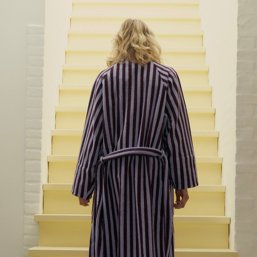 BONGUSTA Bademantel „Naram Wine & Lavender Blue S/M“ | Zum Einkuscheln | Bongusta