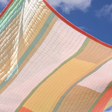 Hübsch Decke/Überwurf „Pavilion Block Coral Multifarben“ | 140 × 200 cm | Hübsch