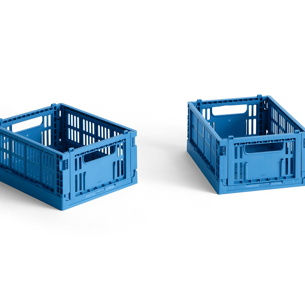 HAY Faltbox „Colour Crate Mini Electric Blue“ | 2er-Set mit Power | HAY