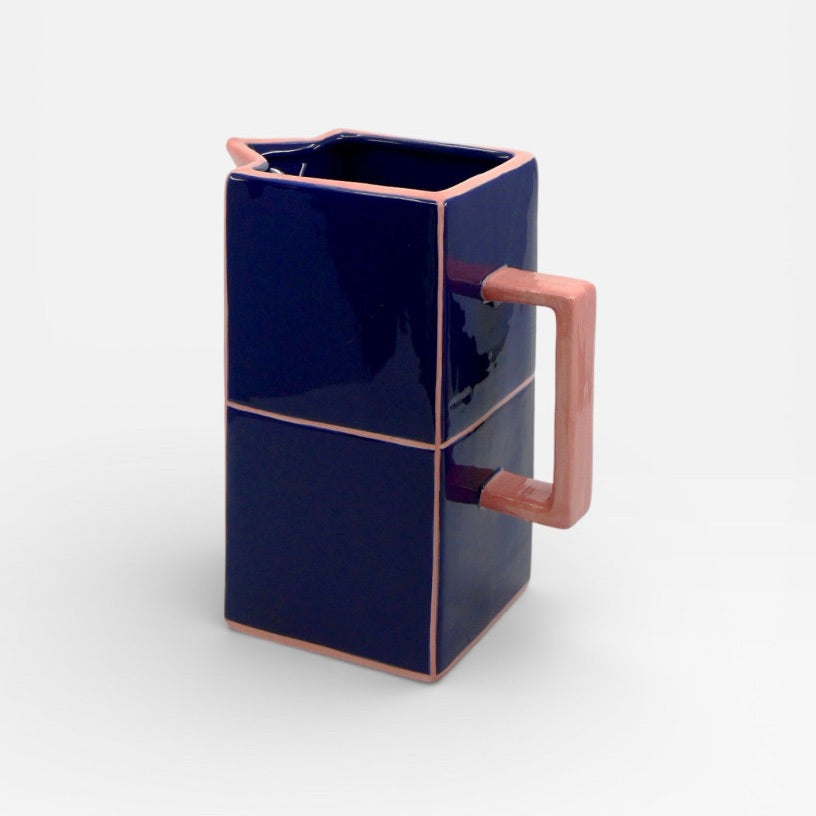 Table Machine Kanne “Tile” Blue & Pink | Farbintensives Muster | Table Machine