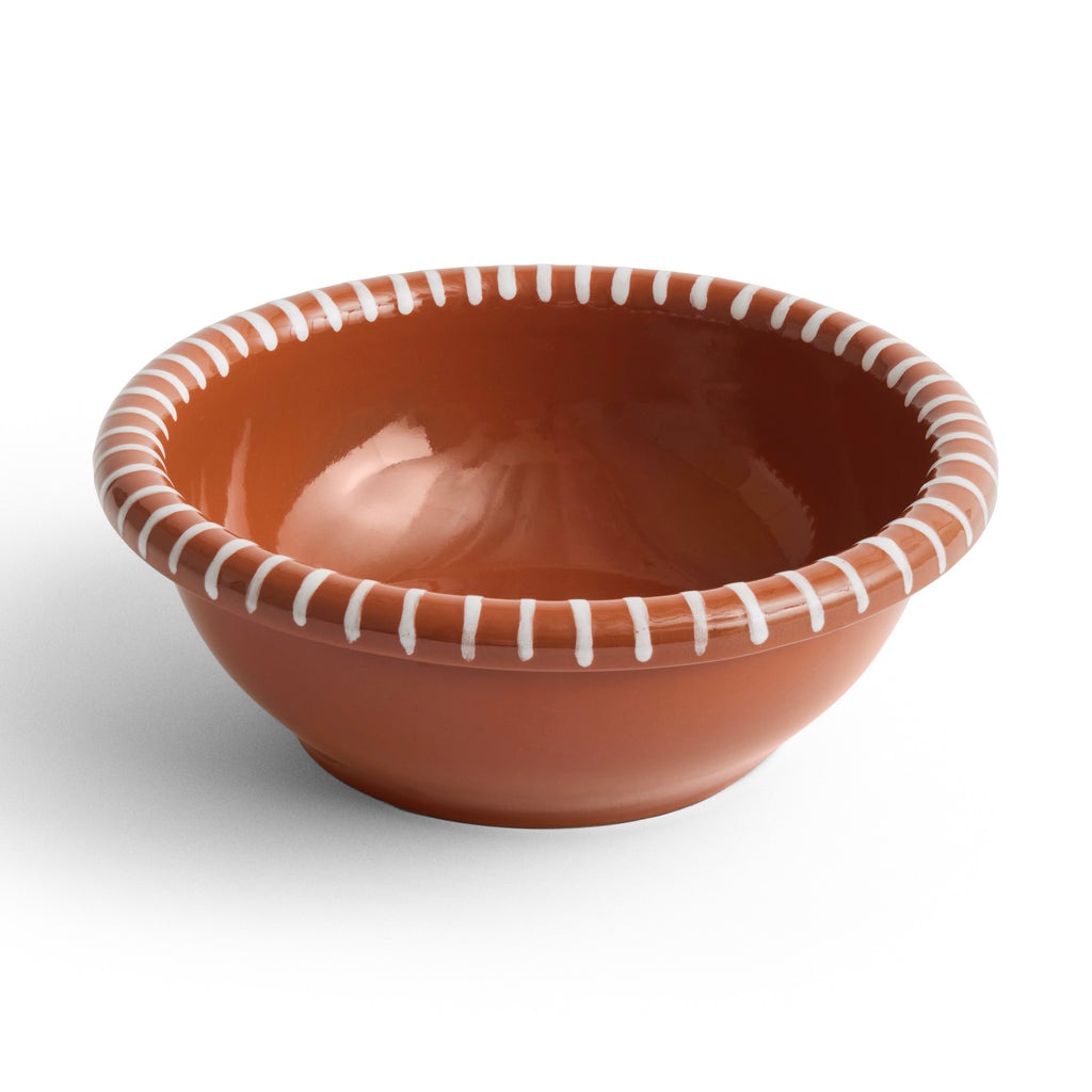 HAY Salatschale „Barro Large Natural with Stripes“ | Handgemacht & robust | HAY