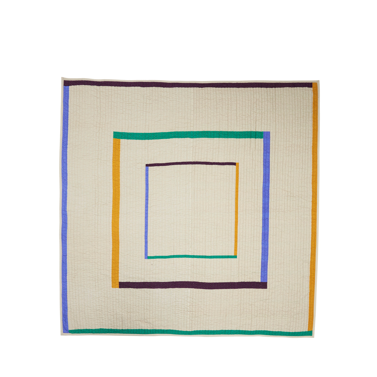 Hübsch Tagesdecke „Twist Square Sand/Multicolour“ | 260 × 260 cm | Hübsch