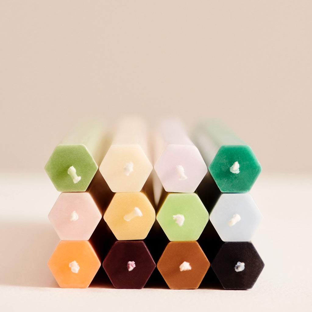 HAY Kerzen „Hexagon Fresh“ | 4er-Set in frischen Farben | HAY