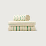 BONGUSTA Badelaken BONGUSTA “Naram Pure White & Grass” | 100x150 cm | Sanfte Farben