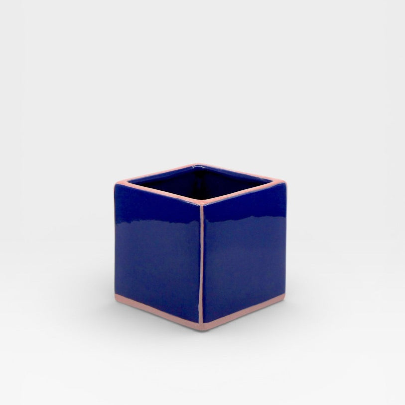 Table Machine Vase “Simple Tile” Blue & Pink | Minimalistisches Design | Table Machine