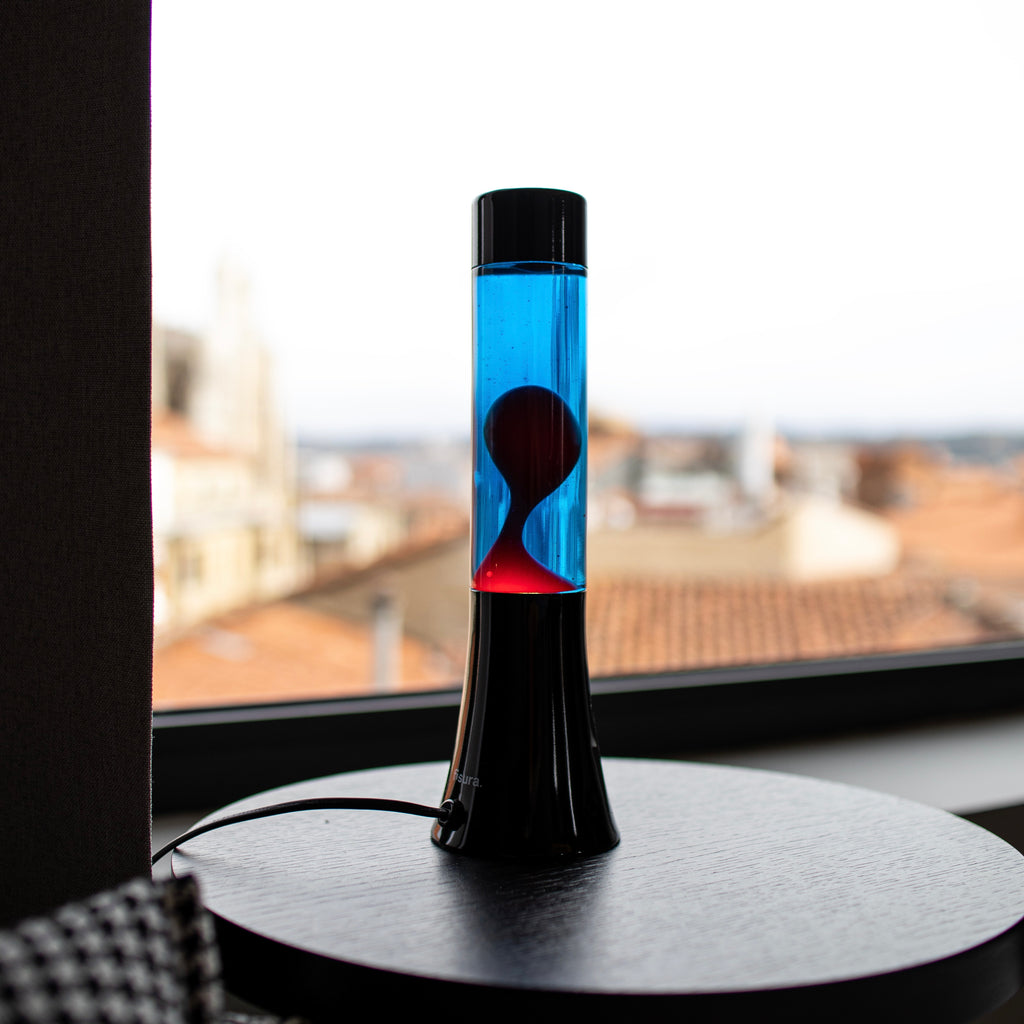 Fisura Lava Lampe Fisura "Mini" | Red & Blue | Nostalgisches Retro-Feeling