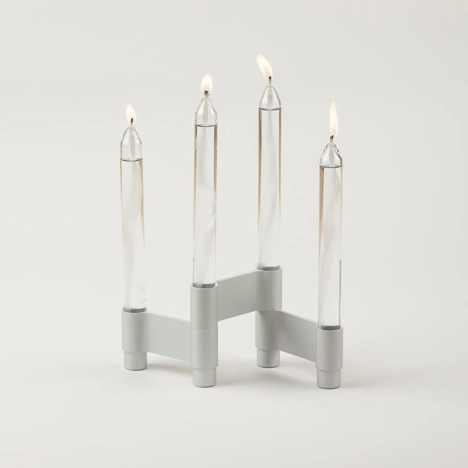 Studio About Kerzenhalter „Link“ (Matt Aluminium) | Studio About | Schlichter Kerzenhalter