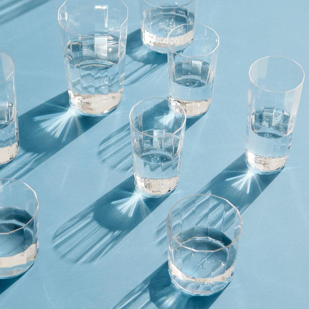 HAY Glas „Angle Glass Tall 13 cm“ | 4er Set | Hoch & stilvoll | HAY