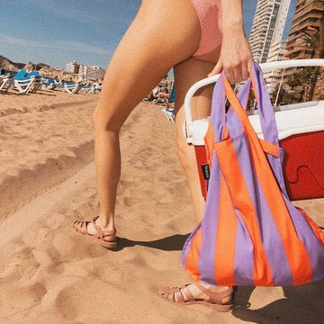 notabag Rucksack „Red/Purple Stripes“ | Kontrastreiche Streifen | Notabag