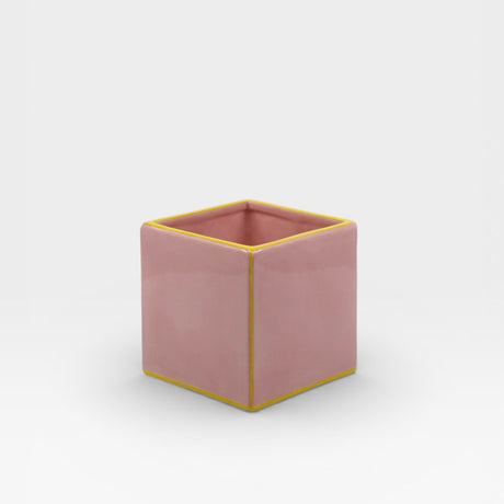 Table Machine Vase “Simple Tile” Pink & Yellow | Minimalistisches Design | Table Machine