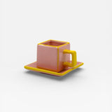 Table Machine Tassen “Coffee Cup Tile” 2 Stk. Pink & Yellow | 2er-Set | Table Machine