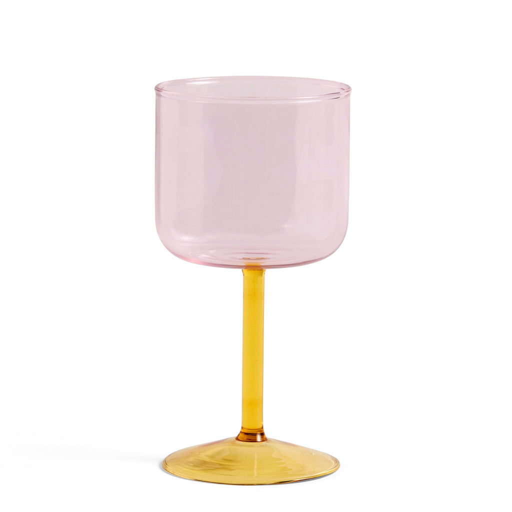 HAY Weingläser „Tint Pink & Yellow“ | 2er-Set mit Farbtwist | HAY