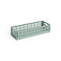 HAY Faltbox „Colour Crate Mini Oblong Sage Green“ | Schmal & stilvoll | HAY