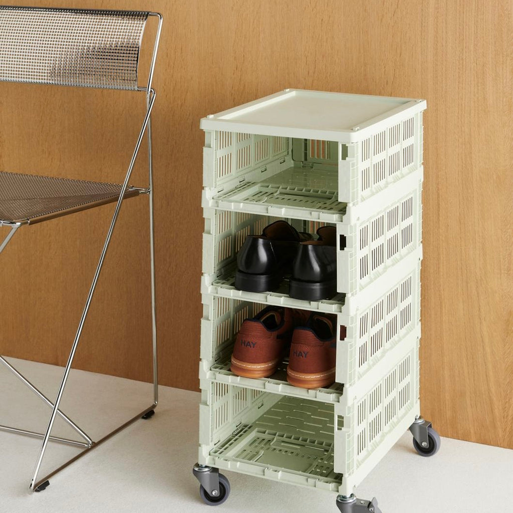 HAY Faltbox „Colour Crate Medium Mint“ | Praktisch in Pastellgrün | HAY