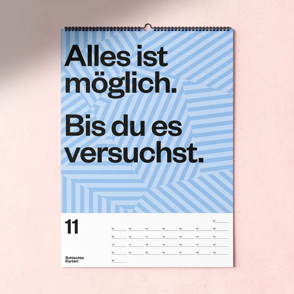 Schlechte Karten Wandkalender „Demotivierend 2026“ | Monat für Monat mies drauf | Schlechte Karten