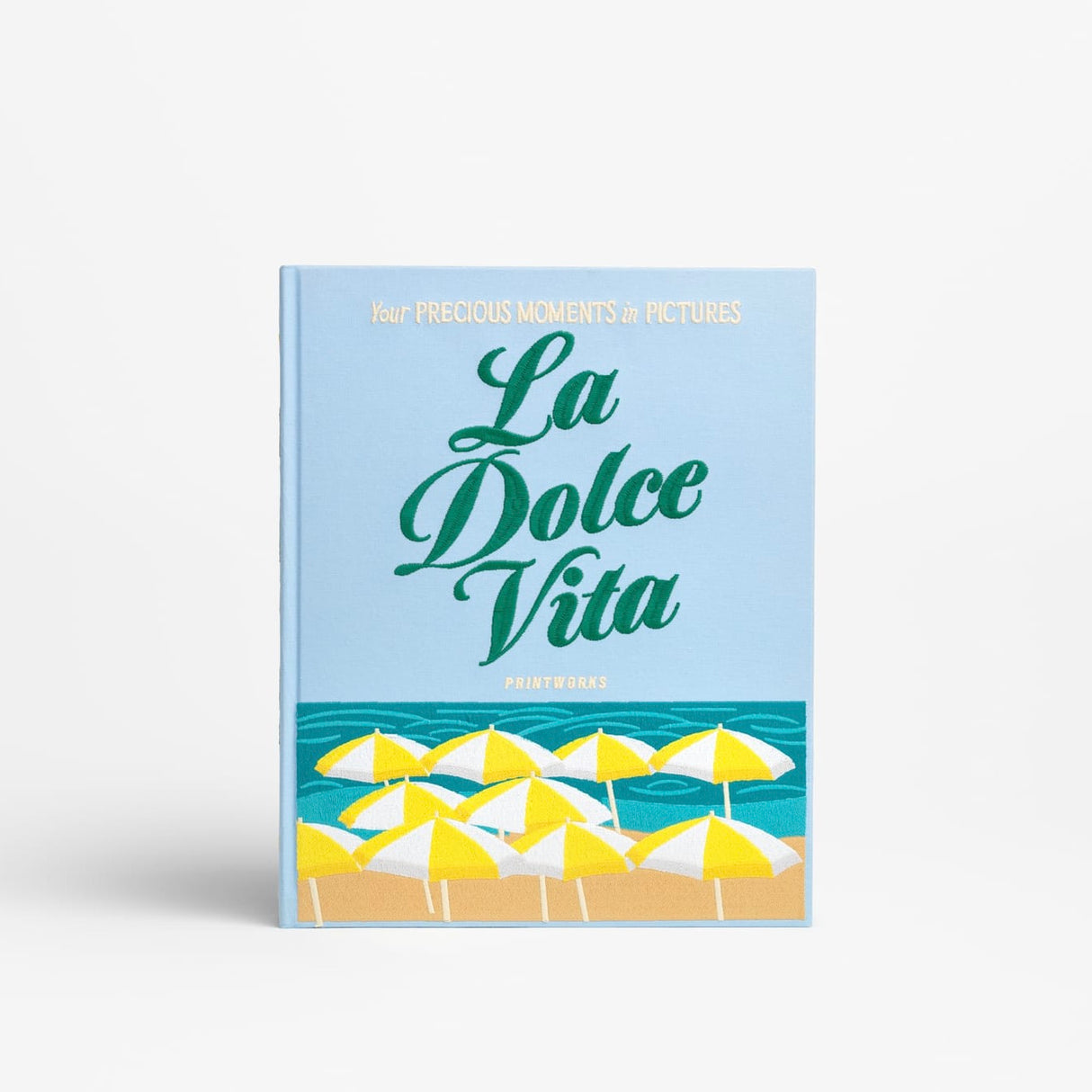 PRINTWORKS Fotoalbum “Embroided Dolce Vita” | Besticktes Designalbum | PRINTWORKS