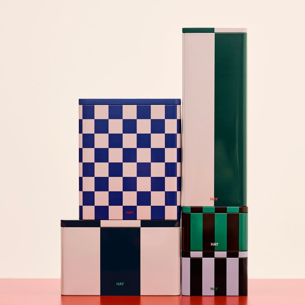 HAY Dose „Tin Container Large“ | Blue & Off-White | HAY