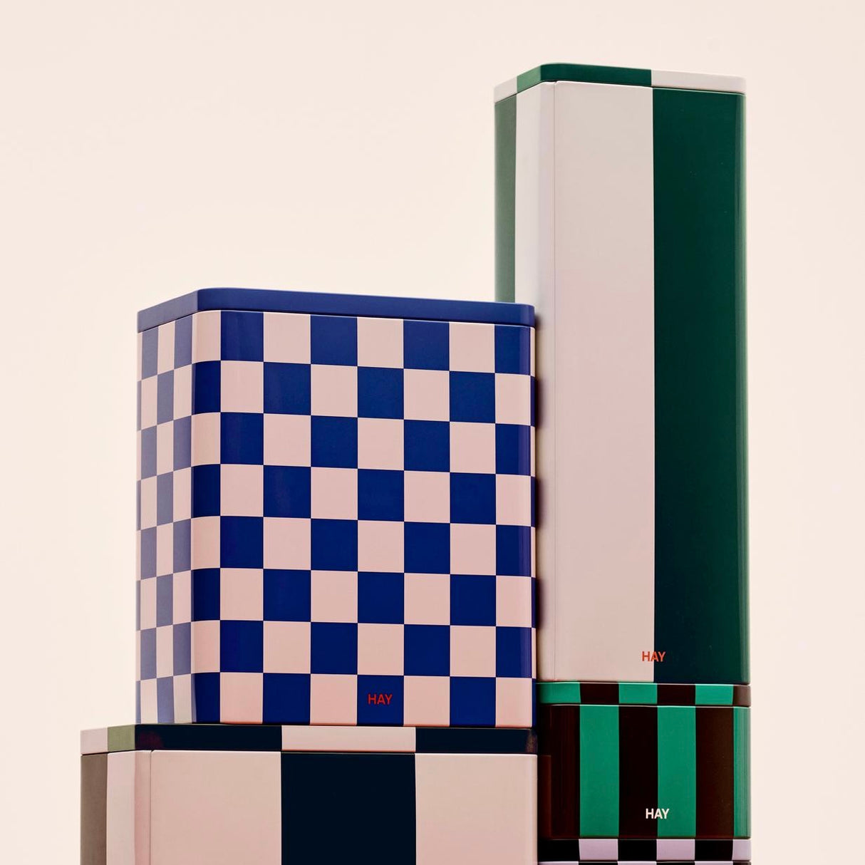 HAY Dose „Tin Container Slim“ | Green & Off-White | HAY