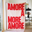 navucko Decke “Amore” Weiß/Rot 130 x 200 cm | 100% Wolle | navucko