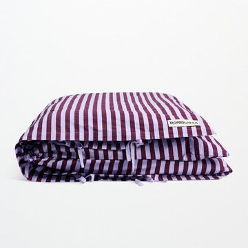 BONGUSTA Bettdecke Bezug “Wine & Lavender Blue” 140×200cm | BONGUSTA