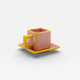 Table Machine Tassen “Coffee Cup Tile” 2 Stk. Pink & Yellow | 2er-Set | Table Machine