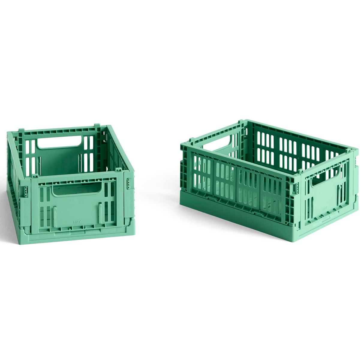 HAY Faltbox „Colour Crate Mini Dark Mint“ | 2er-Set in dunklem Mint | HAY