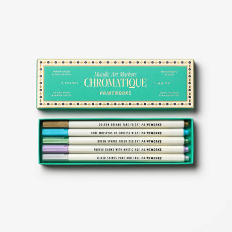 PRINTWORKS Stifte “Metallic Art Markers” 5 Stk. | Kreatives Set | PRINTWORKS