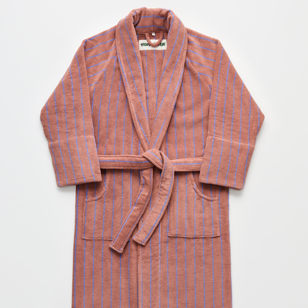 BONGUSTA Bademantel „Naram Camel & Ultramarine S/M“ | Zum Einkuscheln | Bongusta